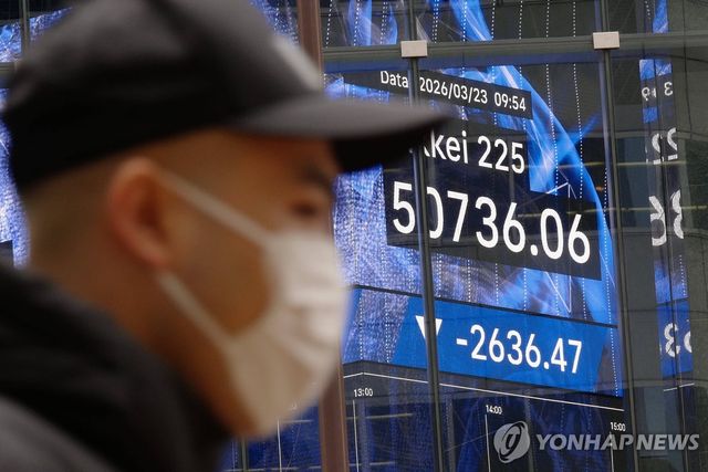 일본 증시 전광판 