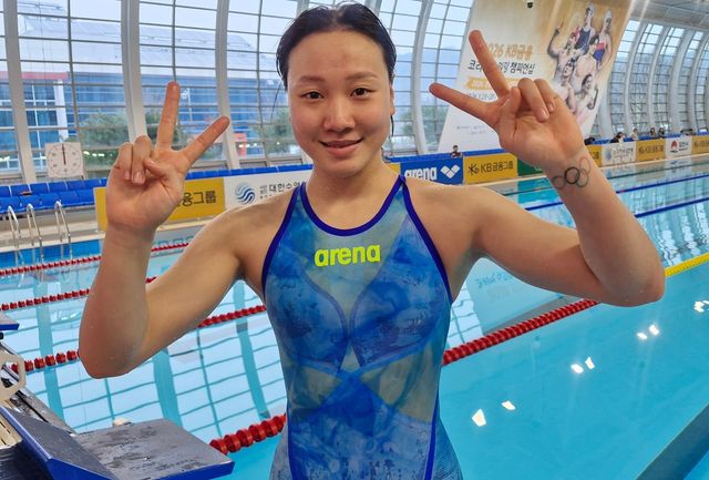 여자 배영 200ｍ 우승한 이은지