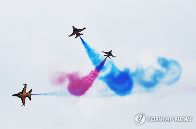 화려한 곡예비행 선보이는 블랙이글스