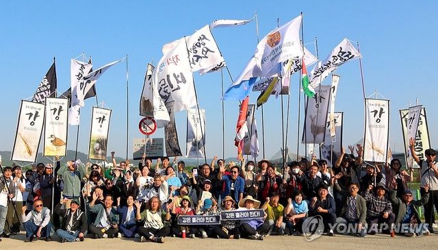 세종보 재가동 중단ㆍ물정책 정상화 요구 천막농성 1년 맞이한 환경단체