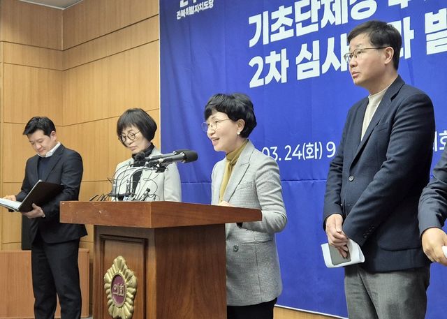 기초단체장 후보 발표하는 민주당 전북도당 공관위