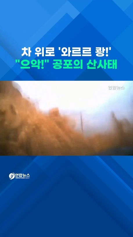 [쇼츠] 달리던 차 위로 '와르르 쾅'…"으악!" 공포의 산사태 - 2