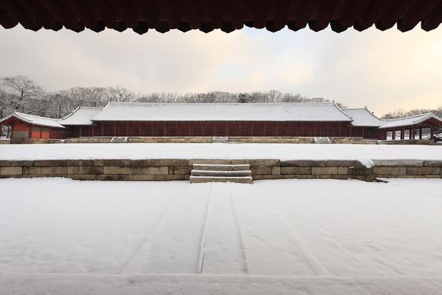 종묘 정전의 겨울 모습 