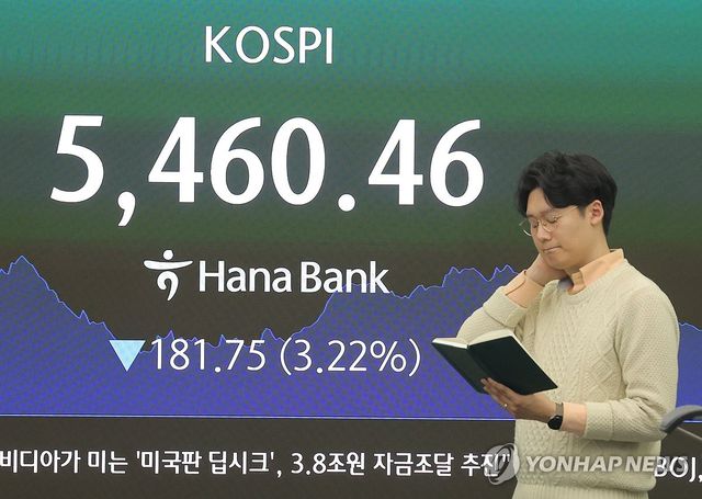 코스피 5,400대 하락
