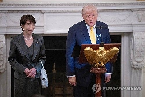 백악관 만찬에서 다카이치 일본 총리와 트럼프 미국 대통령