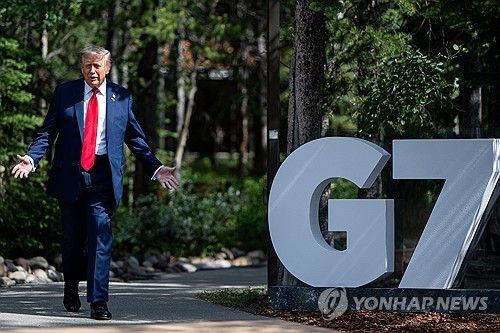 지난해 캐나다 G7정상회의 참석한 트럼프 대통령