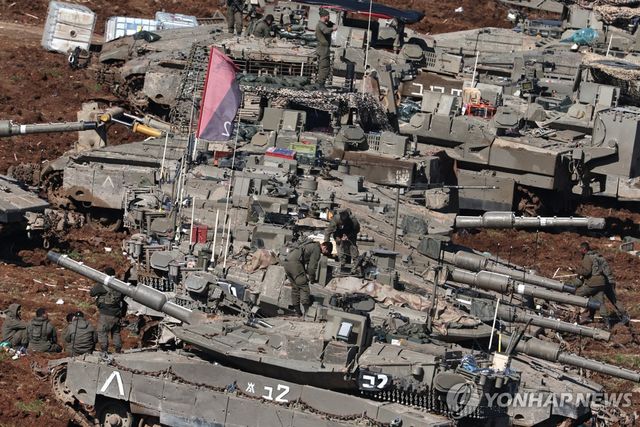 이스라엘-레바논 국경에서 작전 수행하는 이스라엘군