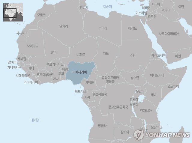 아프리카 나이지리아 지도