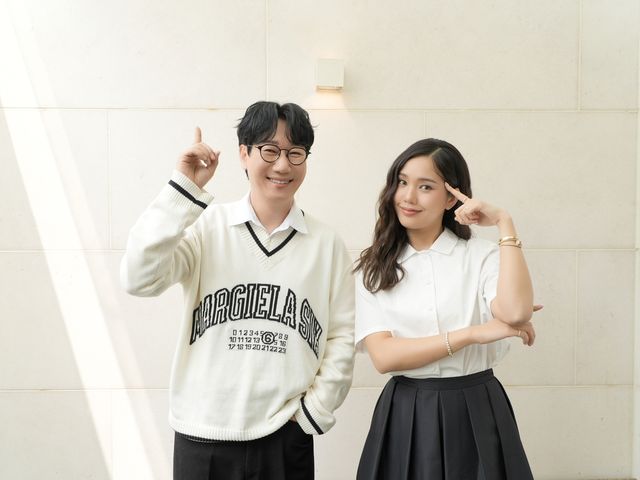 방송인 지석진과 오마이걸 미미