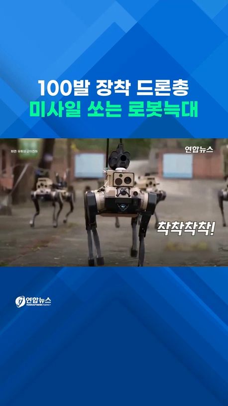 [쇼츠] 미사일 탑재 '로봇늑대'…공중엔 100발 장착 드론총 - 2