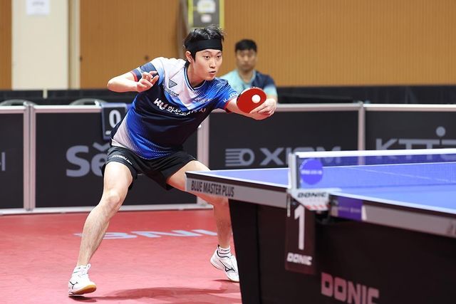 종별탁구선수권에 나선 조대성의 경기 장면