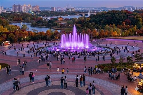 일산호수공원 노래하는 분수대 AI 생성 이미지