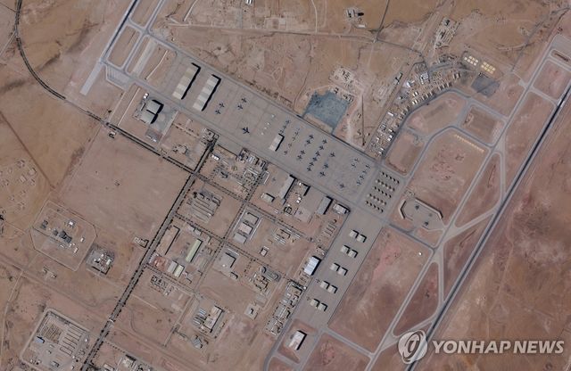 전쟁 발발 전인 2월 21일 인공위성으로 촬영된 사우디아라비아 프린스술탄 미국 공군기지 모습. 