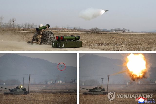 김정은, 신형 주력전차 요격 능력 평가시험 참관