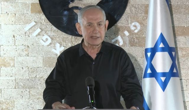 29일(현지시간) 영상 성명 낸 베냐민 네타냐후 이스라엘 총리