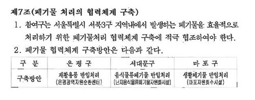 은평광역자원순환센터 건립사업 협약서 내용