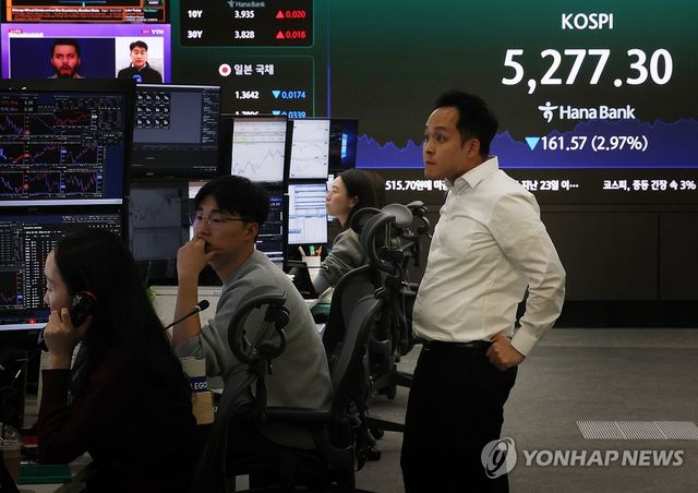 코스피, 중동 긴장 속 3% 가까이 내려