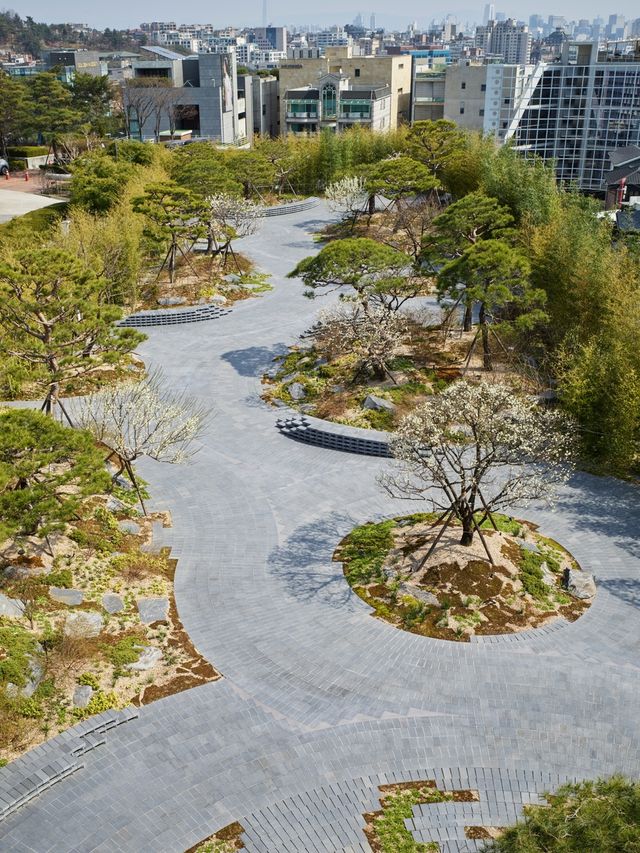 리움미술관 야외 데크 항공 전경