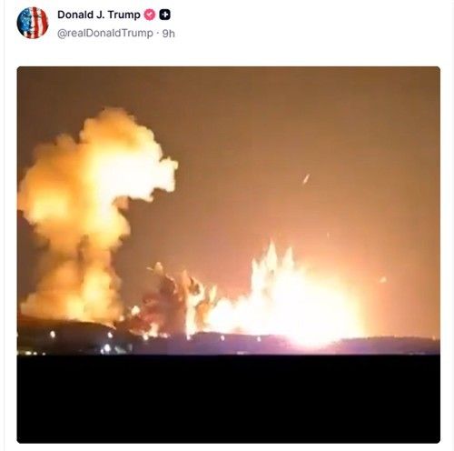 도널드 트럼프 미국 대통령이 트루스소셜에 올린 폭발 영상