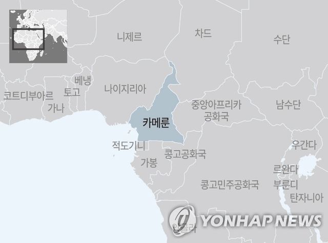 아프리카 카메룬 지도