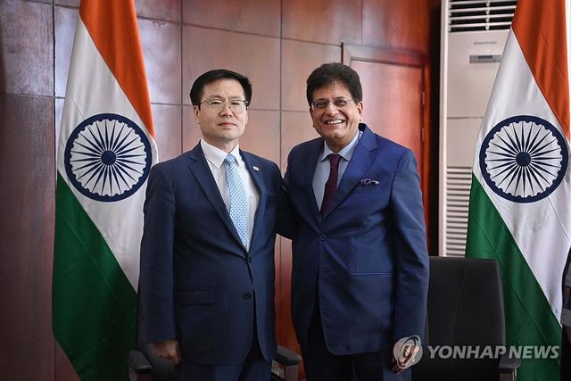 인도 상공부 장관 만난 여한구 통상본부장