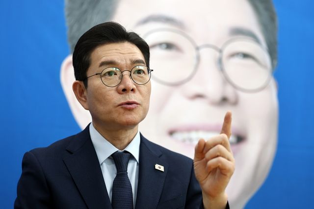 연합뉴스와 인터뷰하는 더불어민주당 정원오 서울시장 경선후보