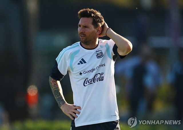 잠비아와 평가전을 앞두고 훈련하는 리오넬 메시