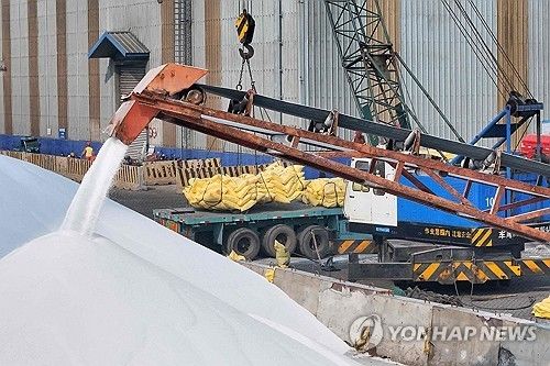 한 중국 무역항의 수출용 요소