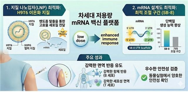 차세대 저용량 mRNA백신 플랫폼 모식도