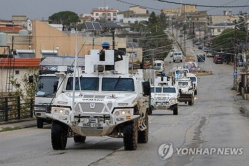 레바논서 순찰 중인 유엔 평화유지군