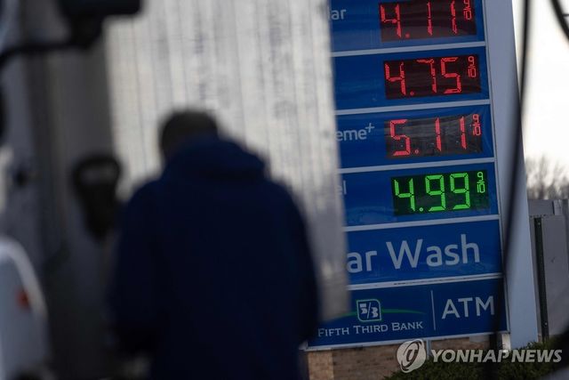 미국 일리노이주 주유소