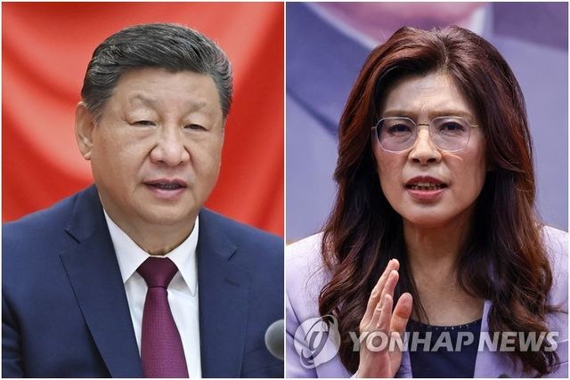 시진핑 중국 국가주석(왼쪽)과 정리원 대만 중국국민당 주석