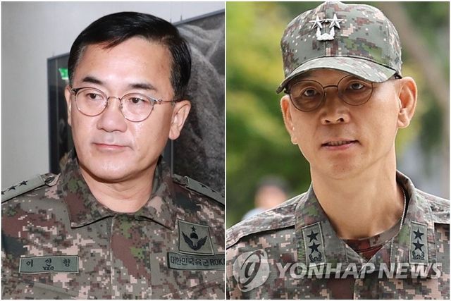 여인형 전 국군방첩사령관(왼쪽)과 김용대 전 드론작전사령관