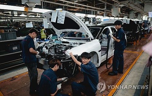 중국의 한 자동차 제조공장