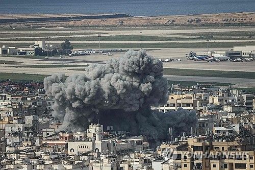 이스라엘의 레바논 수도 베이루트 공항 인근 알라일라키 공습 