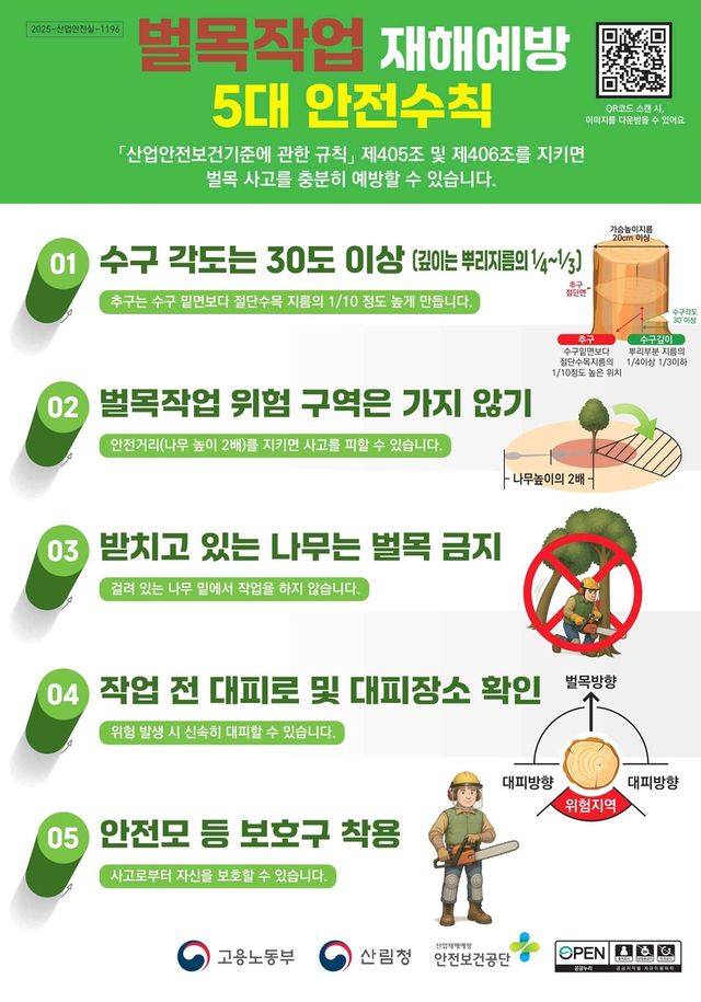 벌목작업 재해예방 5대 안전수칙