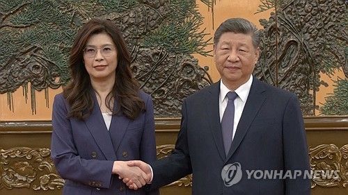 대만 제1야당 국민당 정리원 주석과 시진핑 중국 국가주석 