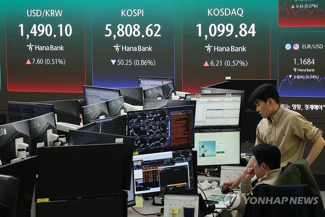 코스피 하락ㆍ코스닥 상승 마감…원/달러 환율은 상승