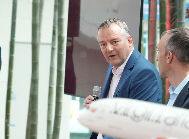 14일 낮 인천국제공항에서 열린 버진애틀랜틱 취항 기자간담회에서 코닐 코스터 버진애틀랜틱 최고경영자가 인사말을 하고 있다.[사진/성연재 기자] 