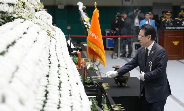 영결식 참석한 김영록 예비후보