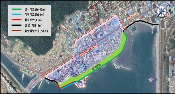 부산항 신항 재해방지시설 공사 평면도