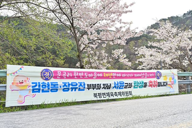 아기 탄생 축하 현수막