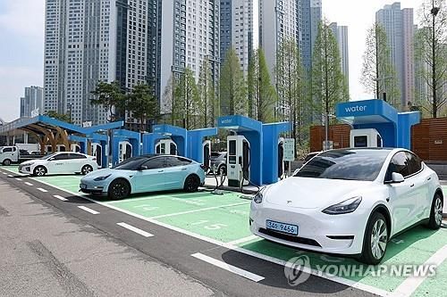 킨텍스의 전기차 급속 충전소