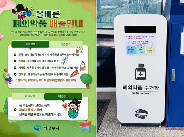 의정부시 폐의약품 수거함과 배출 요령