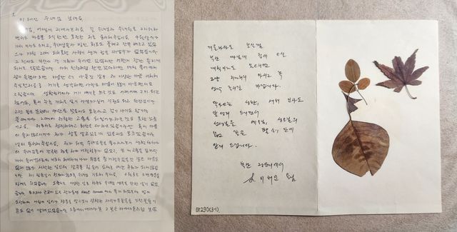 이해인 수녀와 박완서 작가의 편지