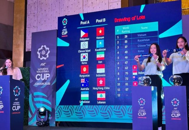 AVC컵 여자대회 조 추첨 장면