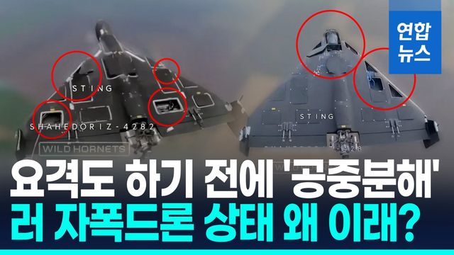 [영상] 우크라 요격드론에 걸린 러 '게란'…기체 상태가 '만신창이' - 2