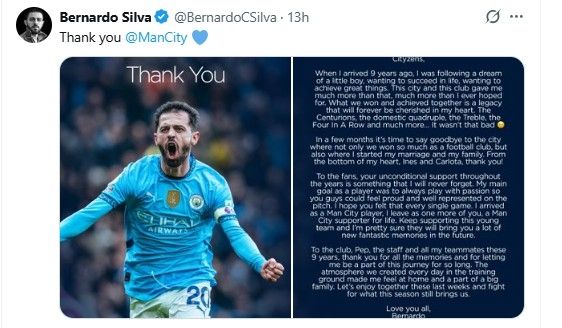 작별 인사를 전한 실바.