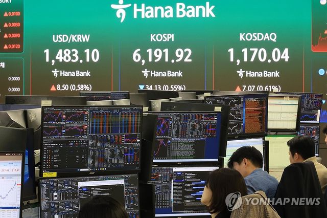 코스피, 소폭 하락해 6,190선…코스닥은 올라