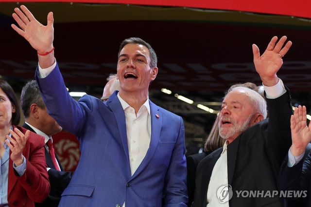 '글로벌 진보 동원' 행사의 산체스 총리와 룰라 대통령